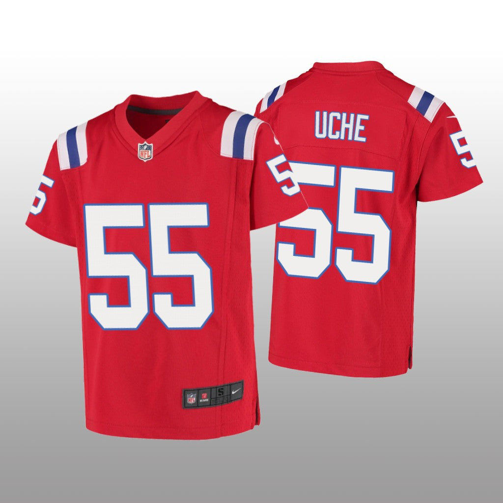 New England Patriots Josh Uche Red Jersey Game Youth
