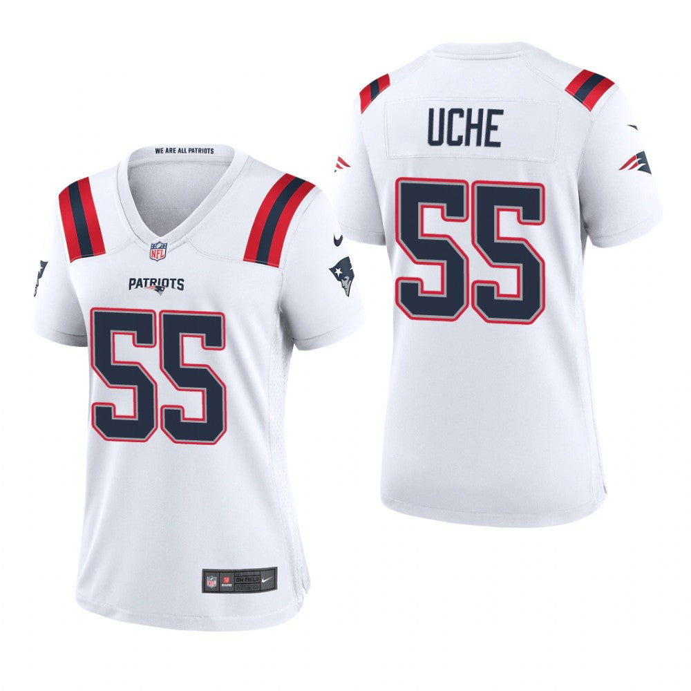 New England Patriots Josh Uche White Jersey Game Women's