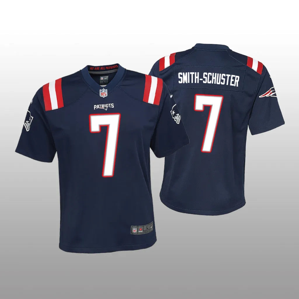 New England Patriots JuJu Smith-Schuster Navy Jersey Game Youth