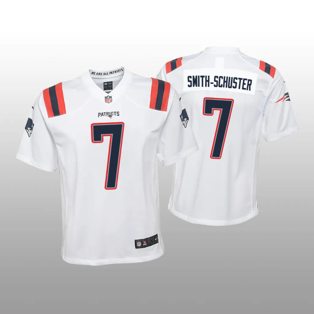 New England Patriots JuJu Smith-Schuster White Jersey Game Youth