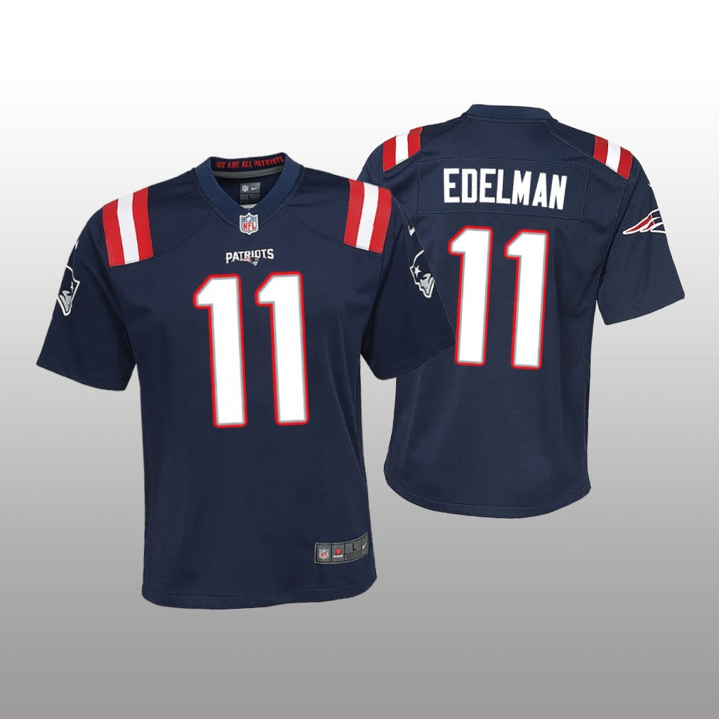 New England Patriots Julian Edelman Navy Jersey Game Youth