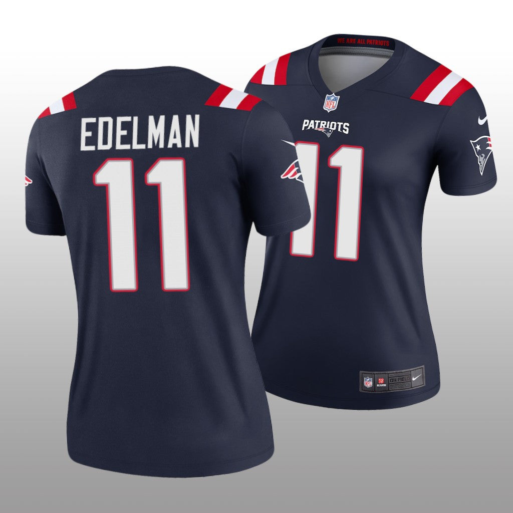New England Patriots Julian Edelman Navy Jersey Legend Women's