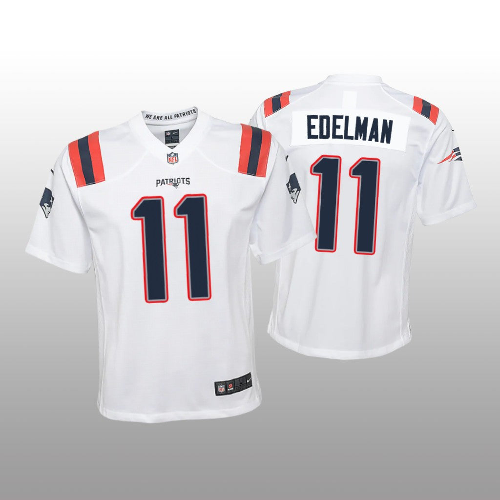 New England Patriots Julian Edelman White Jersey Game Youth