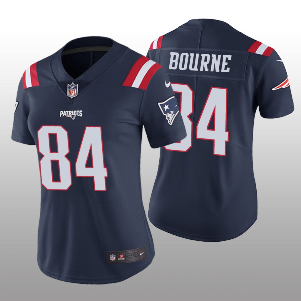 New England Patriots Kendrick Bourne Navy Jersey Color Rush Limited Women's