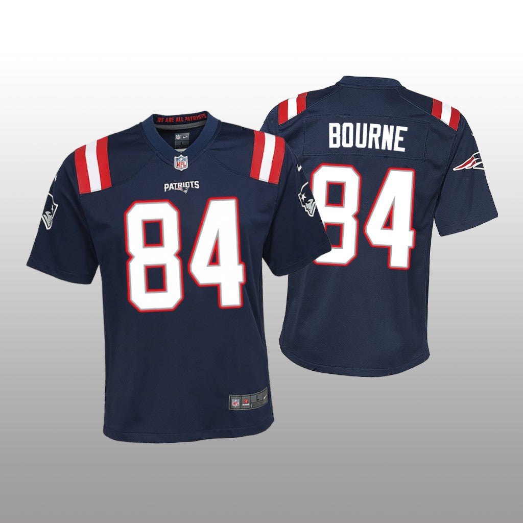 New England Patriots Kendrick Bourne Navy Jersey Game Youth