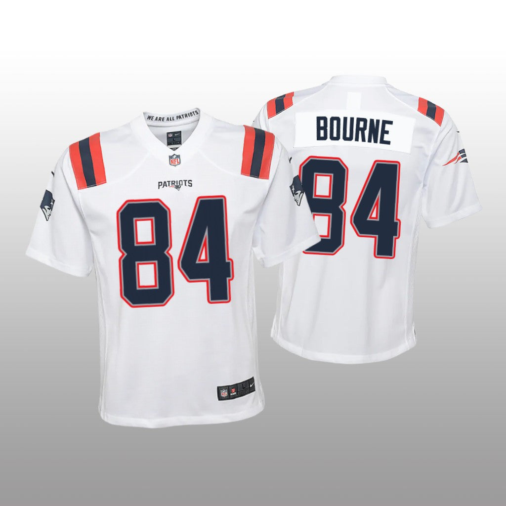 New England Patriots Kendrick Bourne White Jersey Game Youth