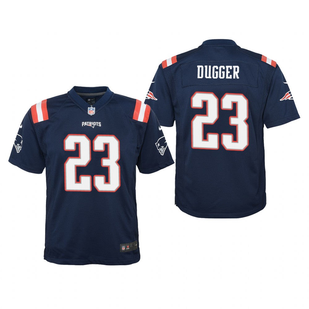 New England Patriots Kyle Dugger Navy Jersey Color Rush Game Youth
