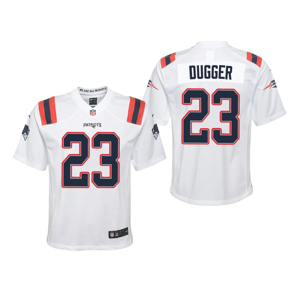 New England Patriots Kyle Dugger White Jersey Game Youth