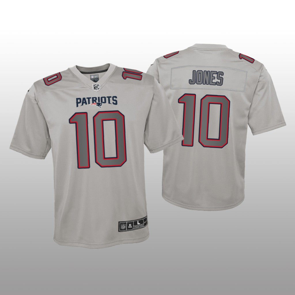 New England Patriots Mac Jones Gray Jersey Atmosphere Fashion Game Youth