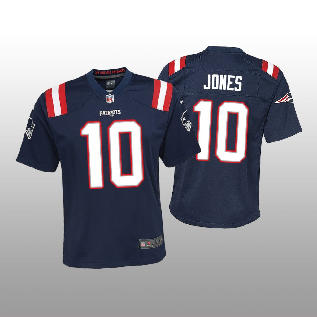 New England Patriots Mac Jones Navy Jersey Game Youth