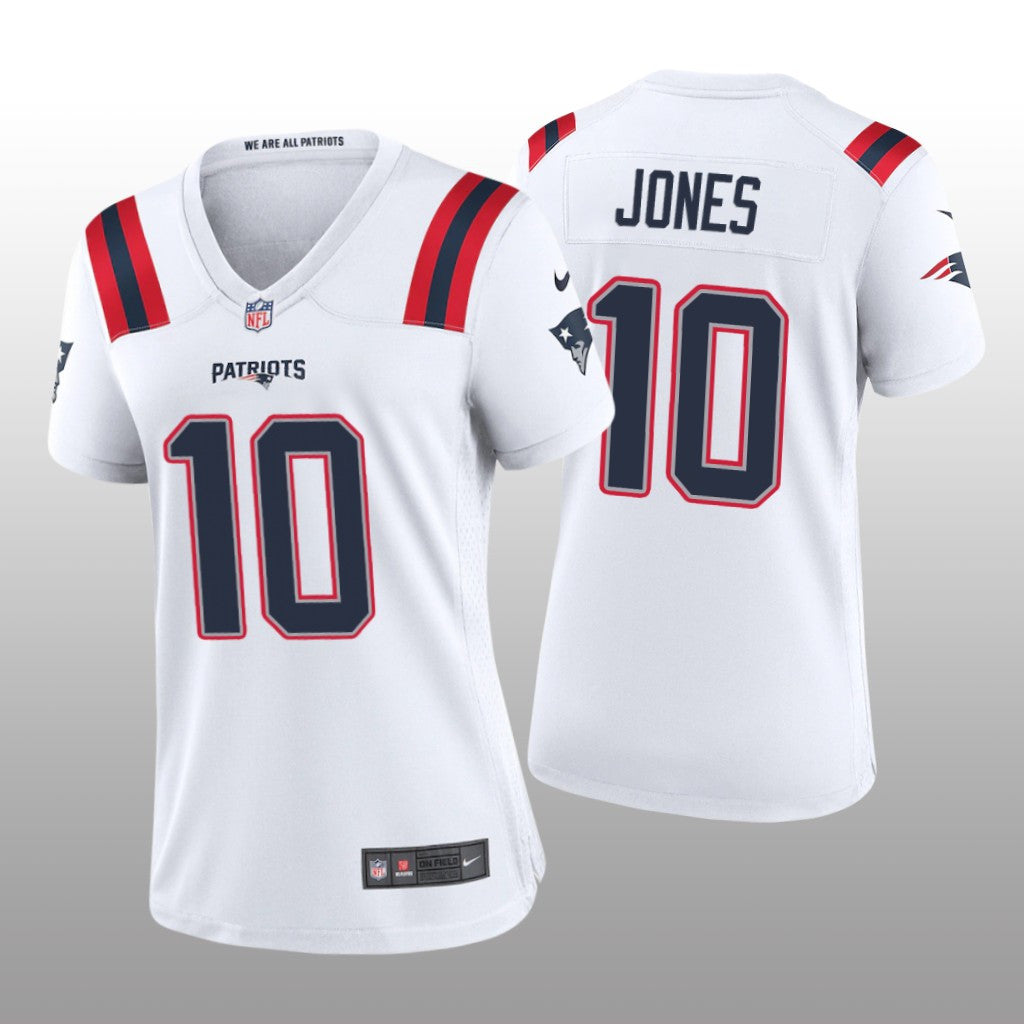 New England Patriots Mac Jones White Jersey Game Women's