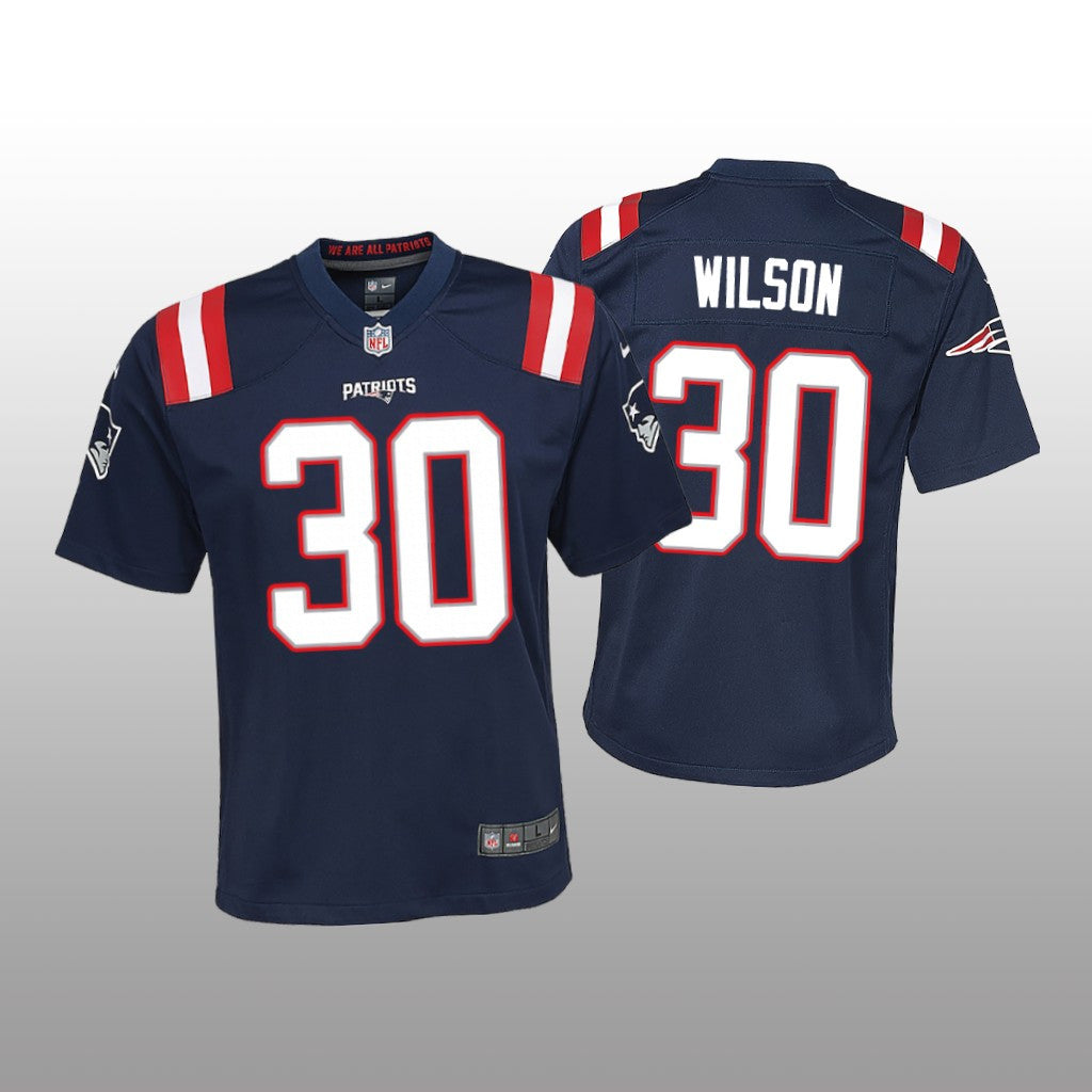 New England Patriots Mack Wilson Navy Jersey Game Youth