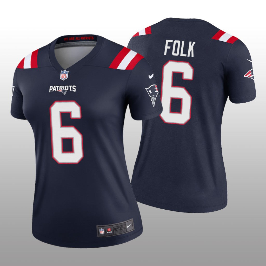 New England Patriots Nick Folk Navy Jersey Legend Women's