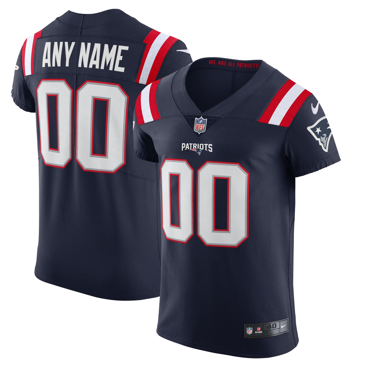 New England Patriots Nike Vapor Elite Custom Jersey Navy