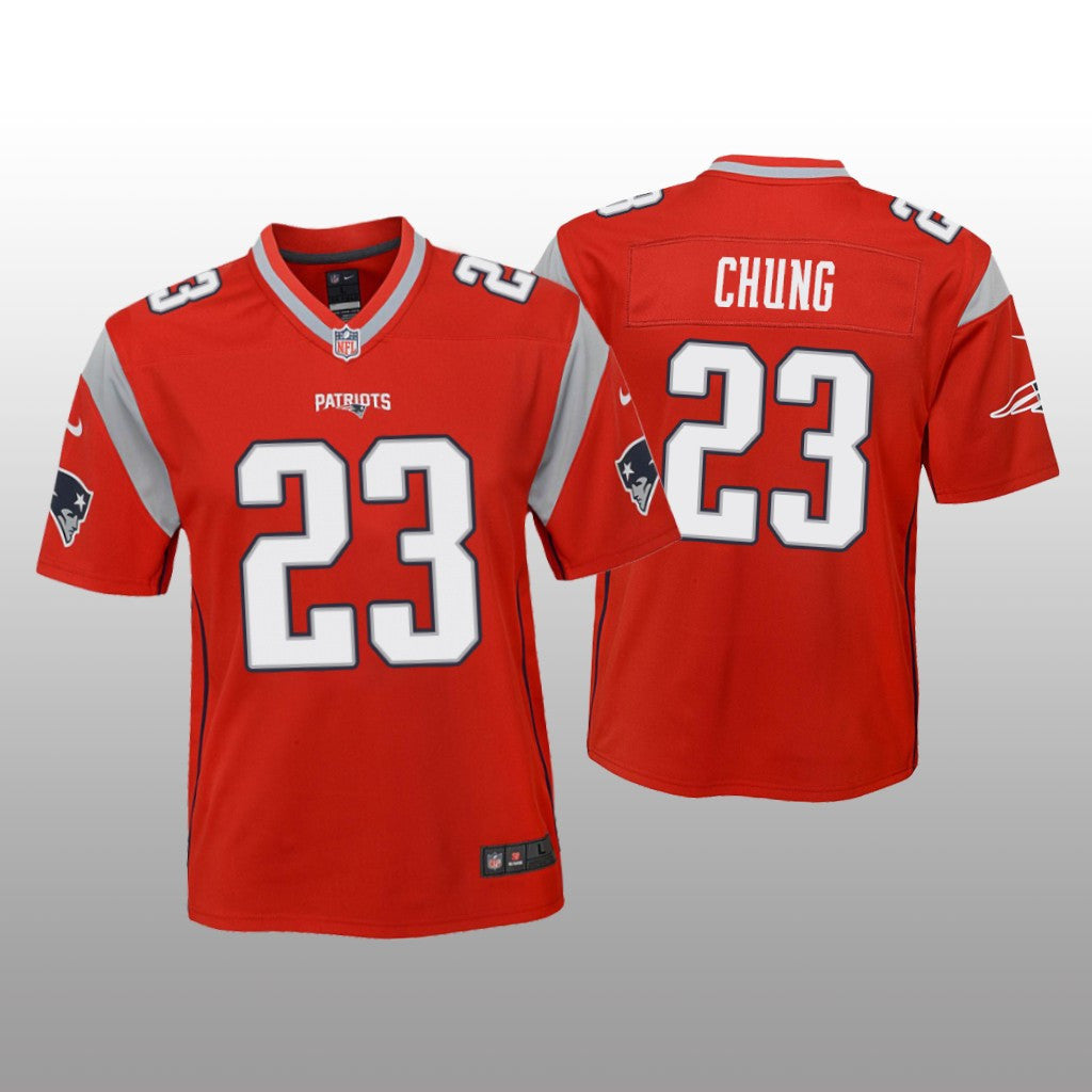 New England Patriots Patrick Chung Red Jersey Inverted Game Youth