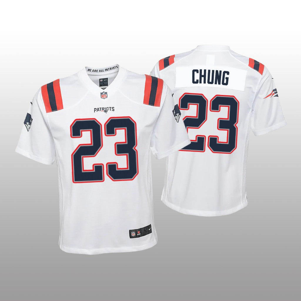 New England Patriots Patrick Chung White Jersey Game Youth