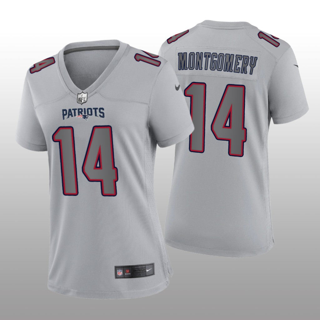New England Patriots Ty Montgomery Gray Jersey Atmosphere Fashion Game Women's