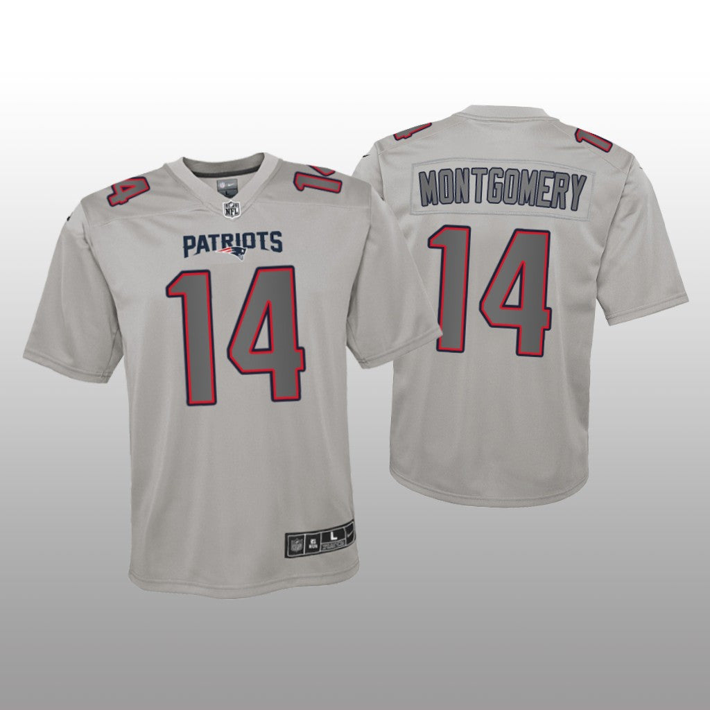 New England Patriots Ty Montgomery Gray Jersey Atmosphere Fashion Game Youth