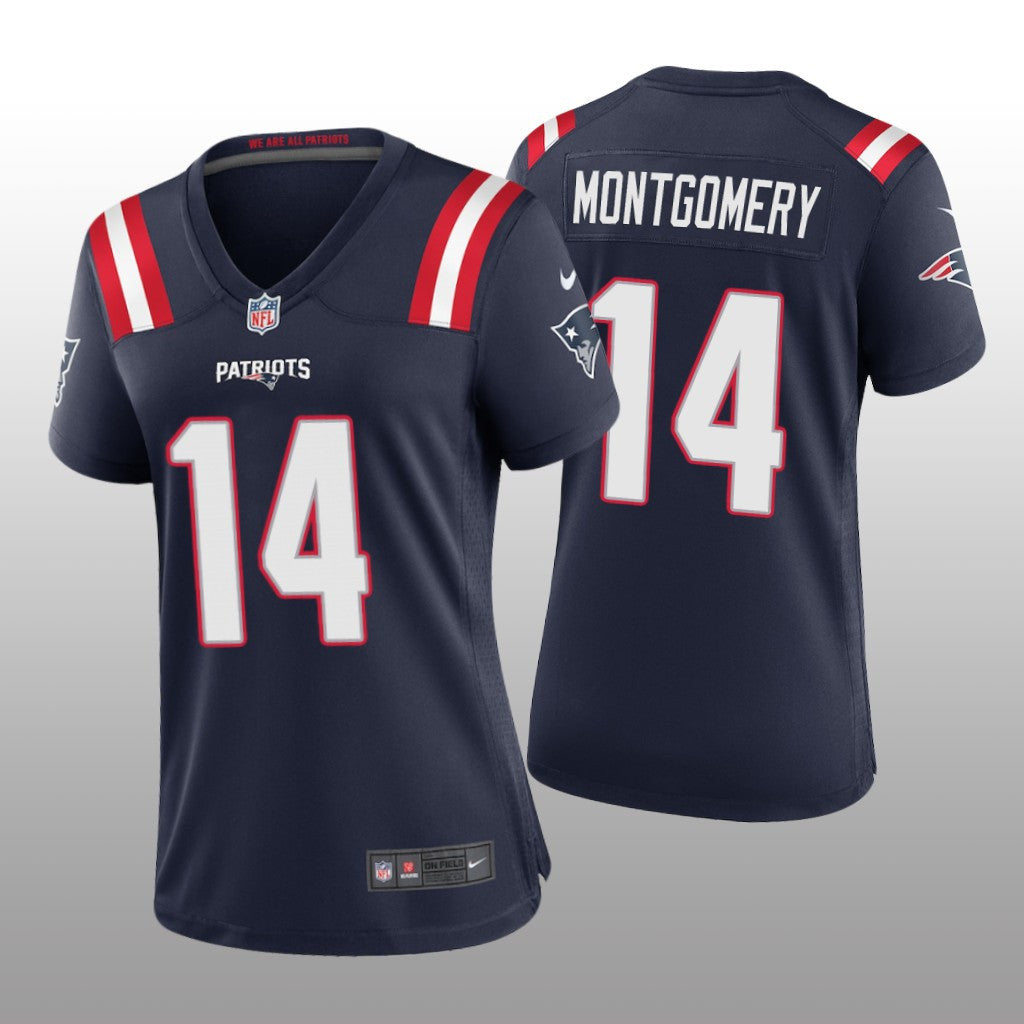New England Patriots Ty Montgomery Navy Jersey Game Women's