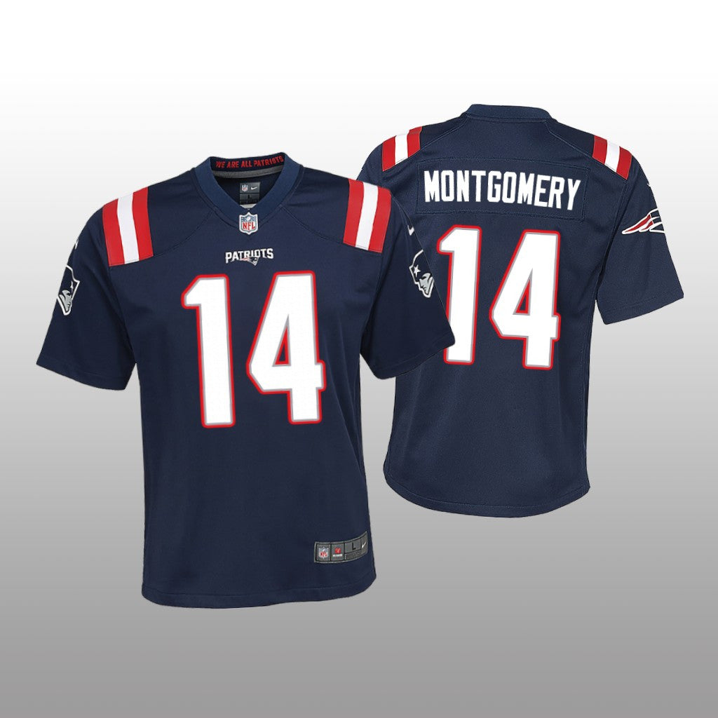 New England Patriots Ty Montgomery Navy Jersey Game Youth