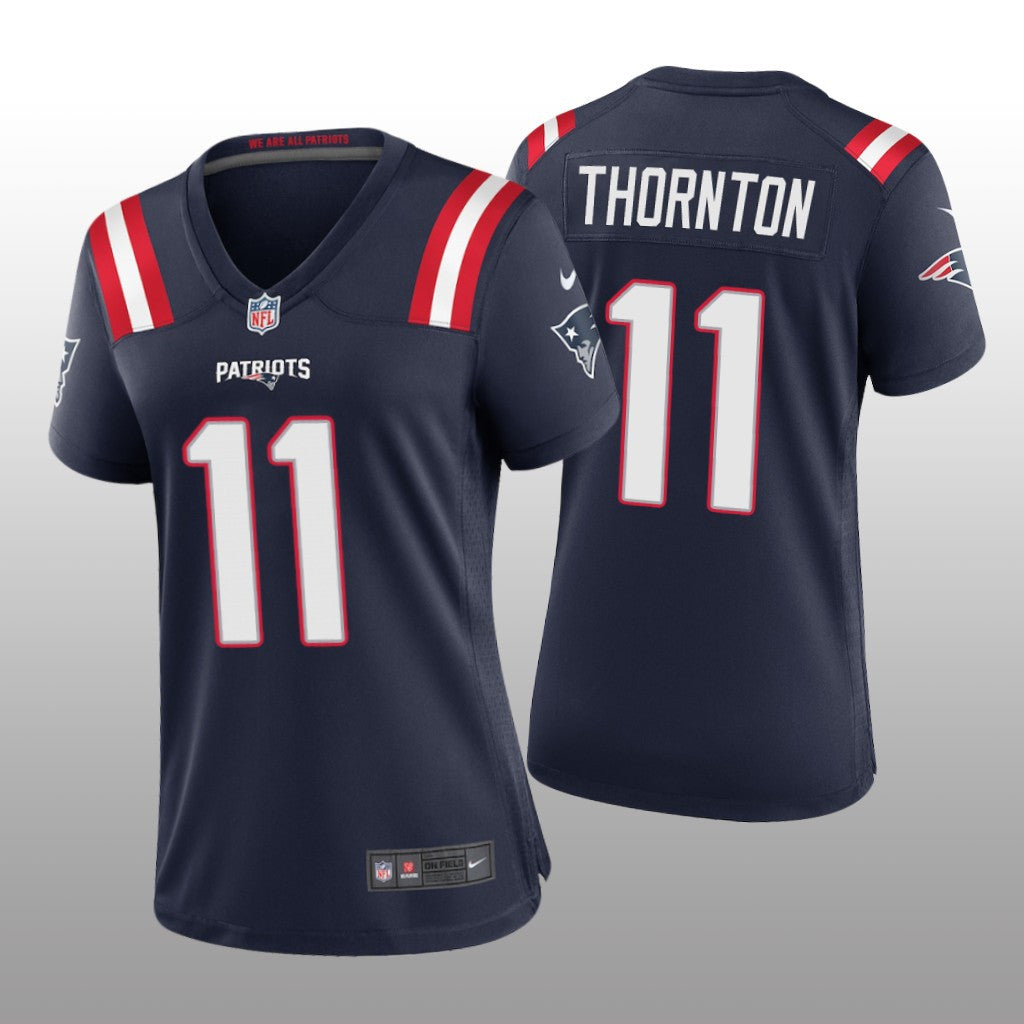 New England Patriots Tyquan Thornton Navy Jersey Game Women's