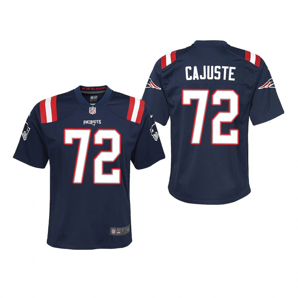 New England Patriots Yodny Cajuste Navy Jersey Game Youth
