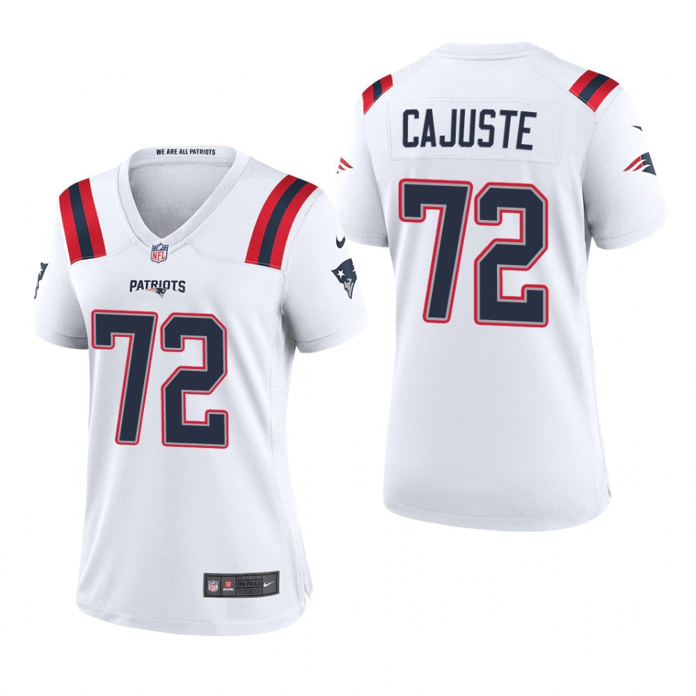 New England Patriots Yodny Cajuste White Jersey Game Women's
