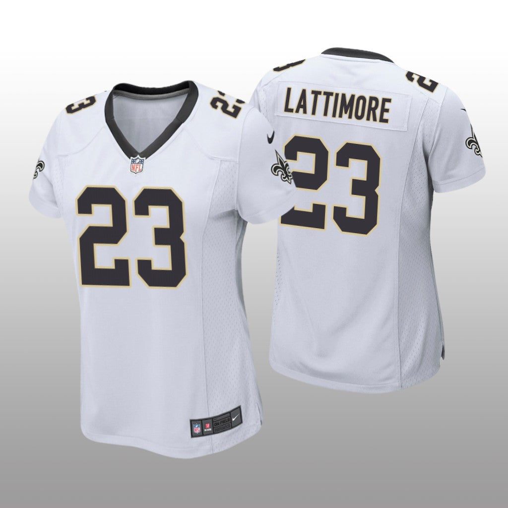 New Orleans Saints #23 White Marshon Lattimore Game Jersey Women