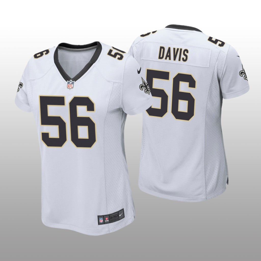 New Orleans Saints #56 White Demario Davis Game Jersey Women