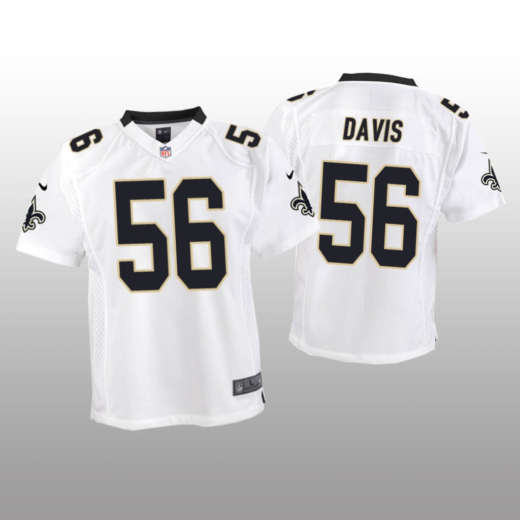 New Orleans Saints #56 White Demario Davis Game Jersey Youth