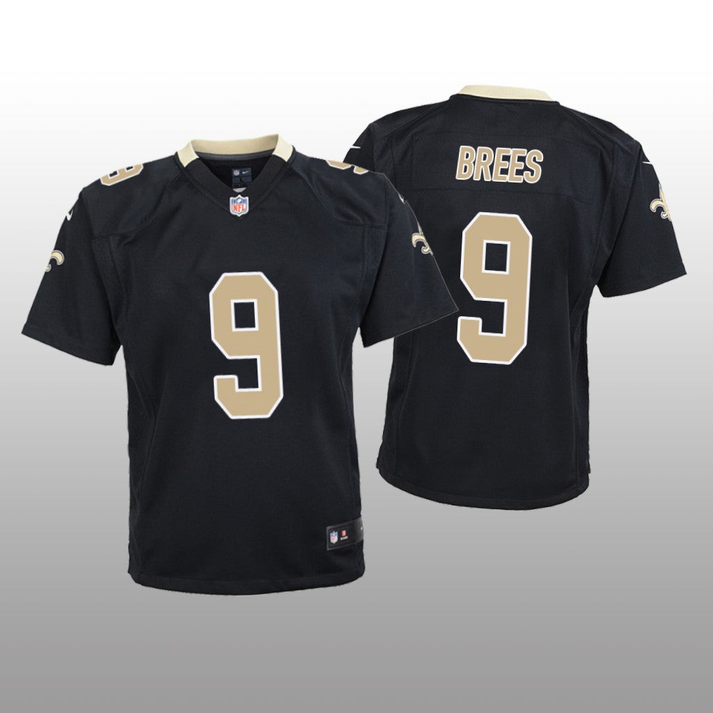 New Orleans Saints #9 Black Drew Brees Game Jersey Youth