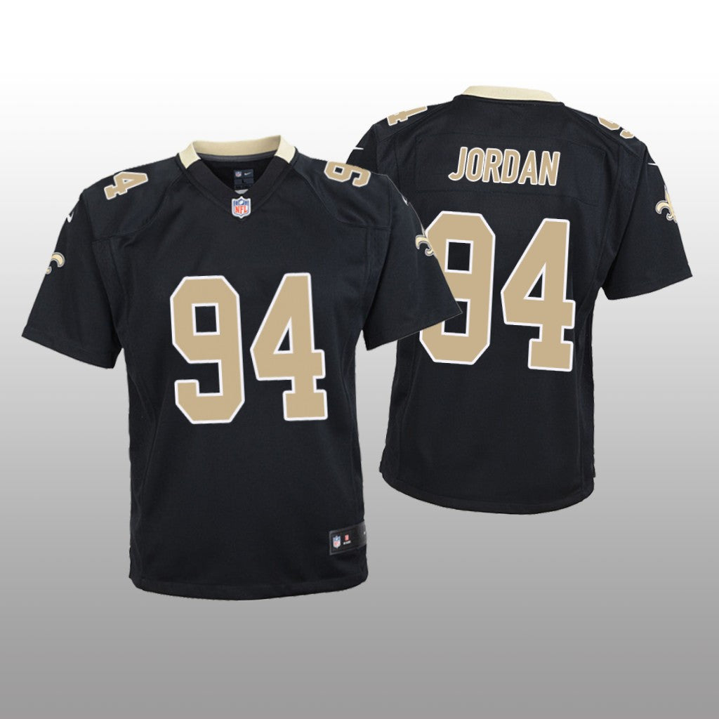 New Orleans Saints #94 Black Cameron Jordan Game Jersey Youth