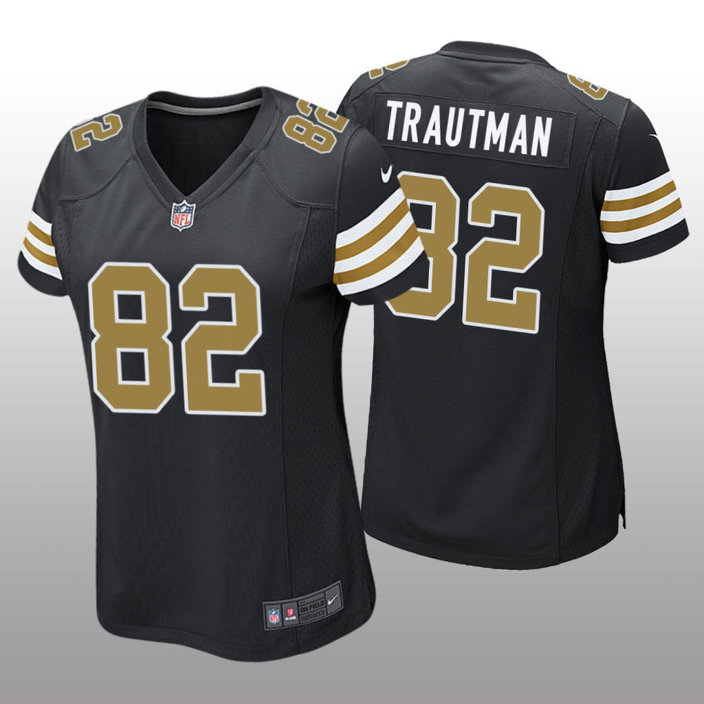 New Orleans Saints Adam Trautman Black Jersey Alternate Game Women's