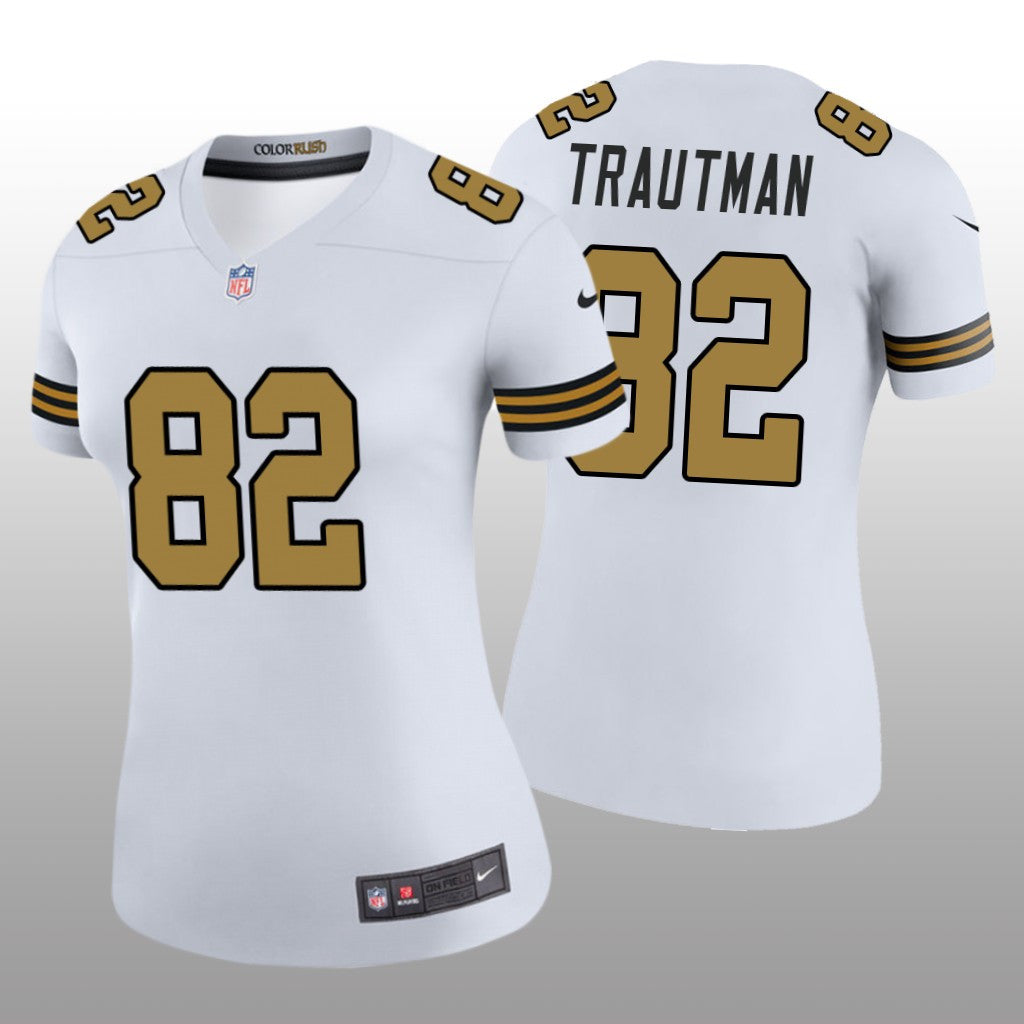 New Orleans Saints Adam Trautman White Jersey Color Rush Legend Women's
