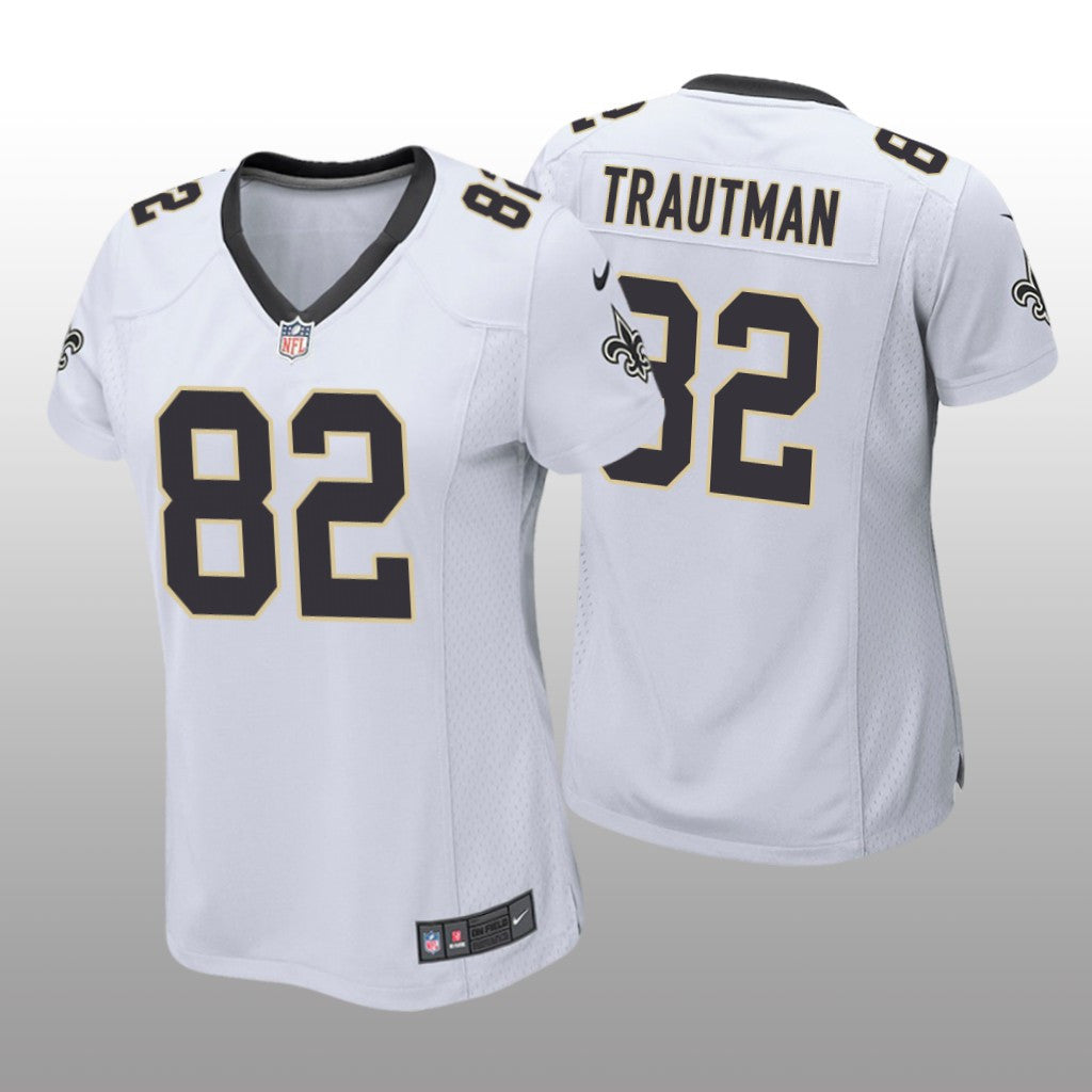New Orleans Saints Adam Trautman White Jersey Game Women's