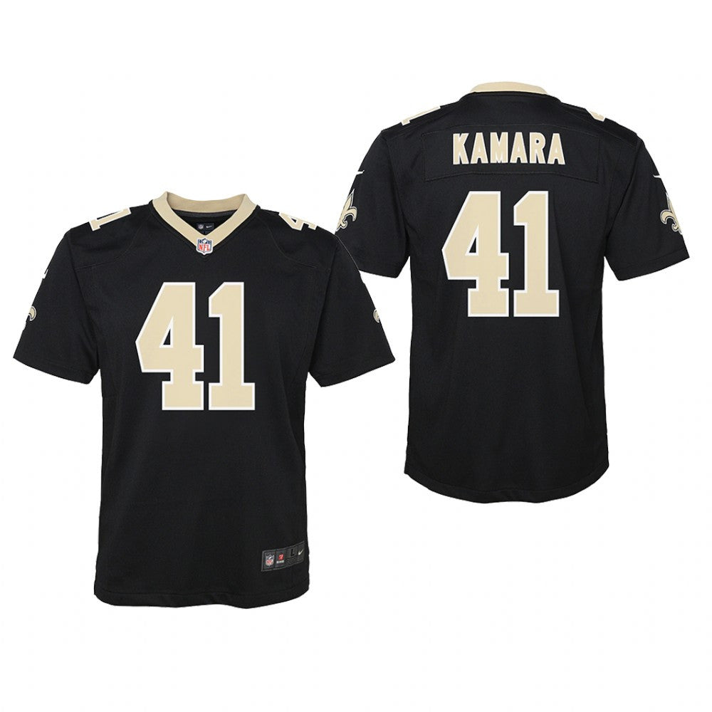 New Orleans Saints Alvin Kamara Black Jersey Game Youth