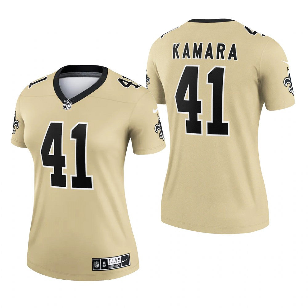New Orleans Saints Alvin Kamara Gold Jersey Inverted Legend Women's