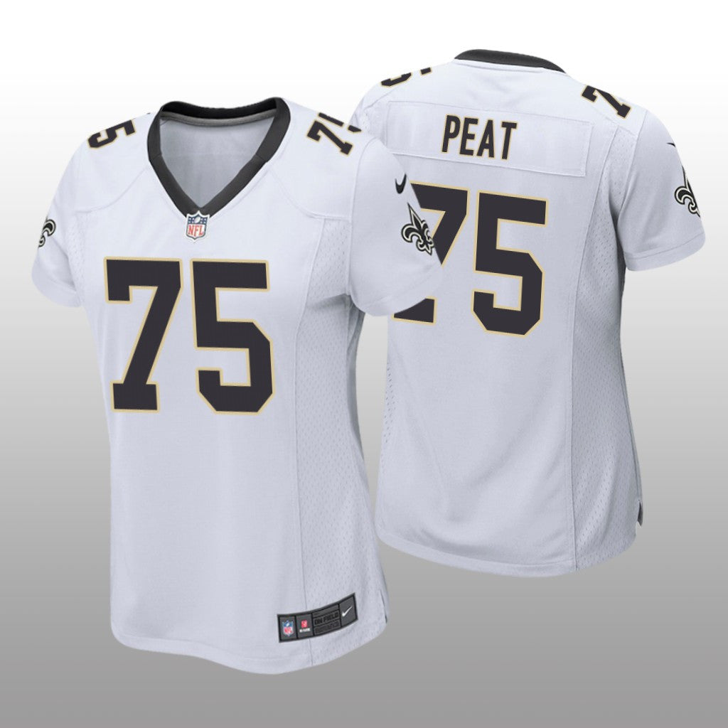 New Orleans Saints Andrus Peat White Jersey Game Women's