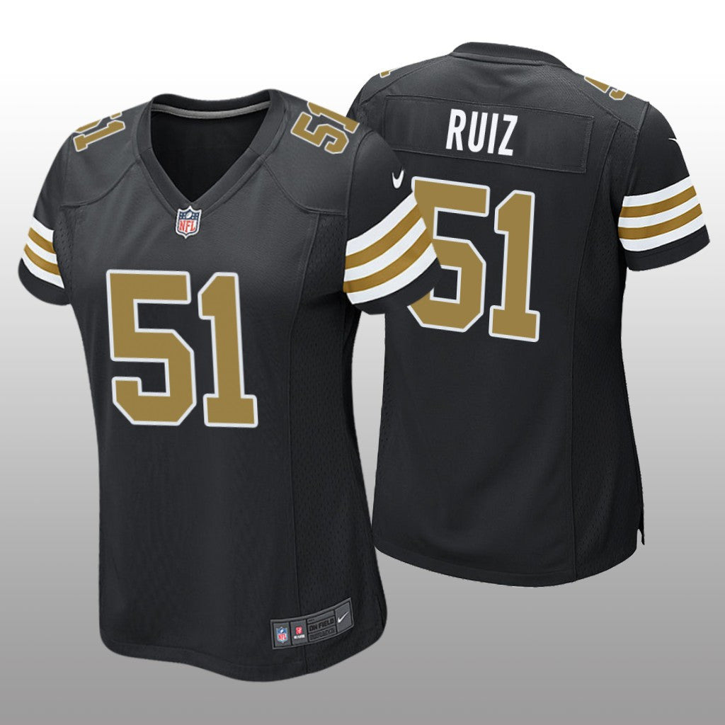 New Orleans Saints Black Draft Cesar Ruiz Alternate Game Jersey