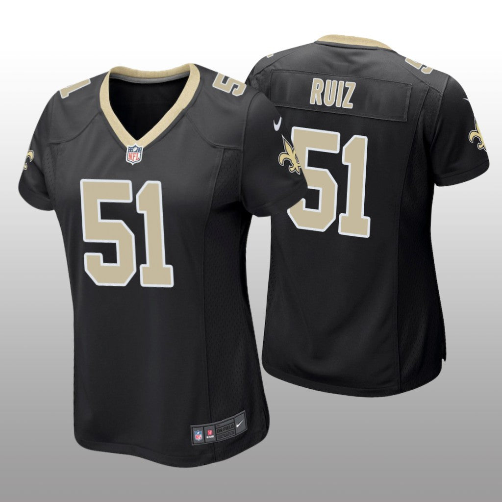 New Orleans Saints Black Draft Cesar Ruiz Game Jersey