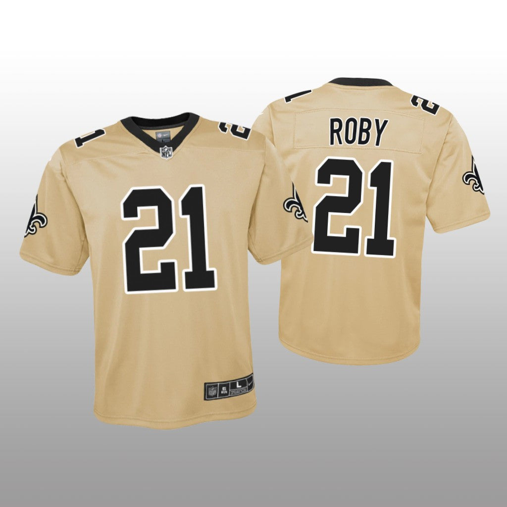 New Orleans Saints Bradley Roby Gold Jersey Inverted Game Youth