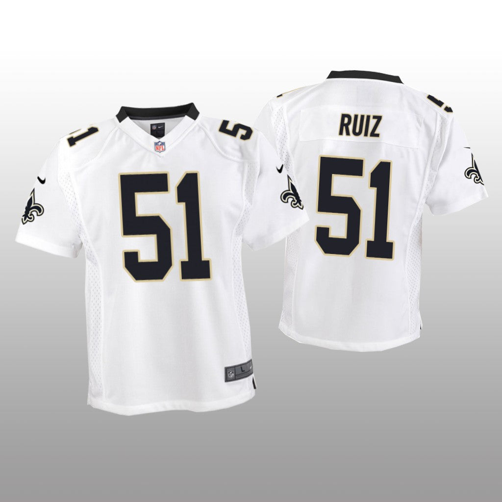 New Orleans Saints Cesar Ruiz White Jersey Game Youth