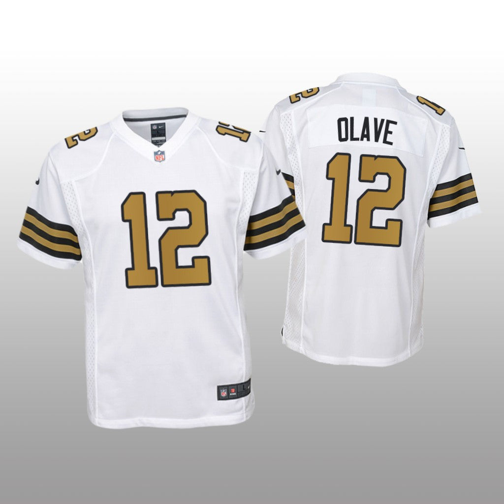 New Orleans Saints Chris Olave White Jersey Game Youth