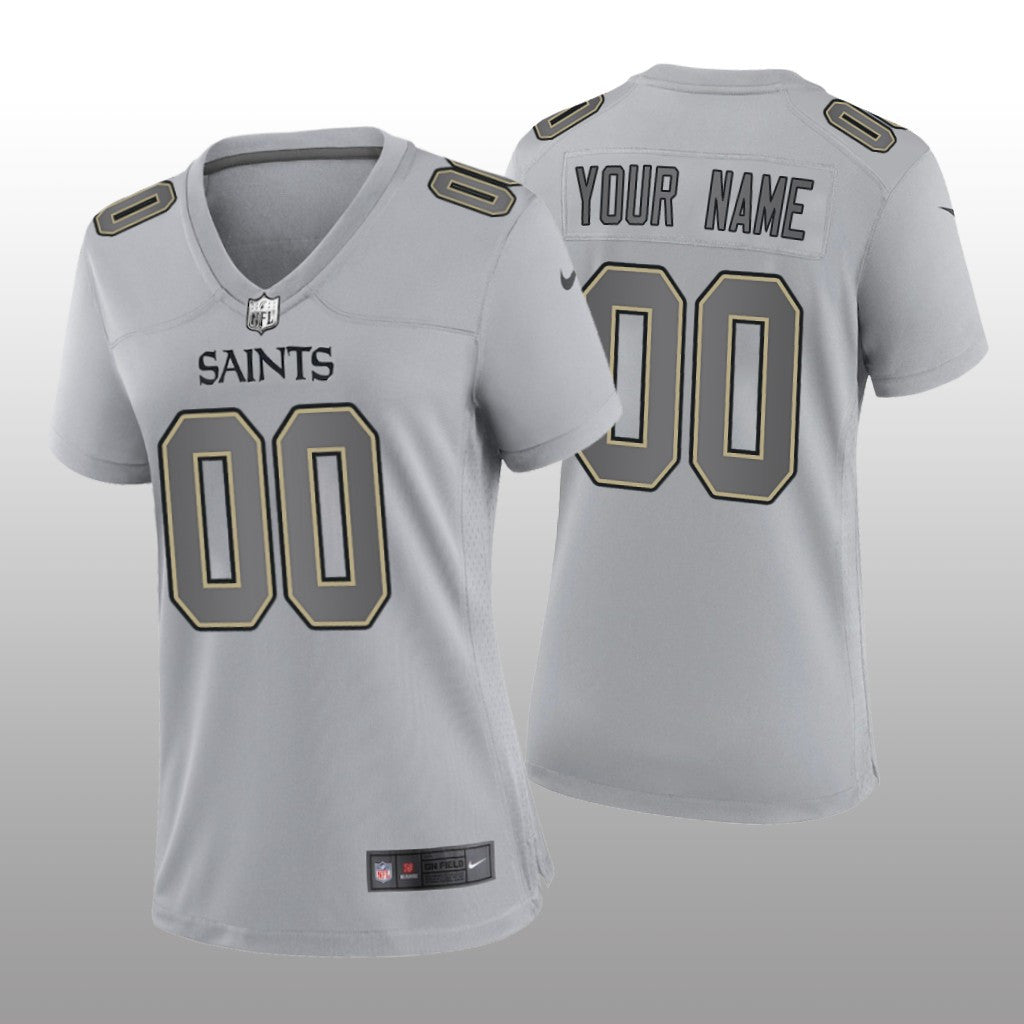 New Orleans Saints Custom Gray Jersey Atmosphere Fashion Game Women's