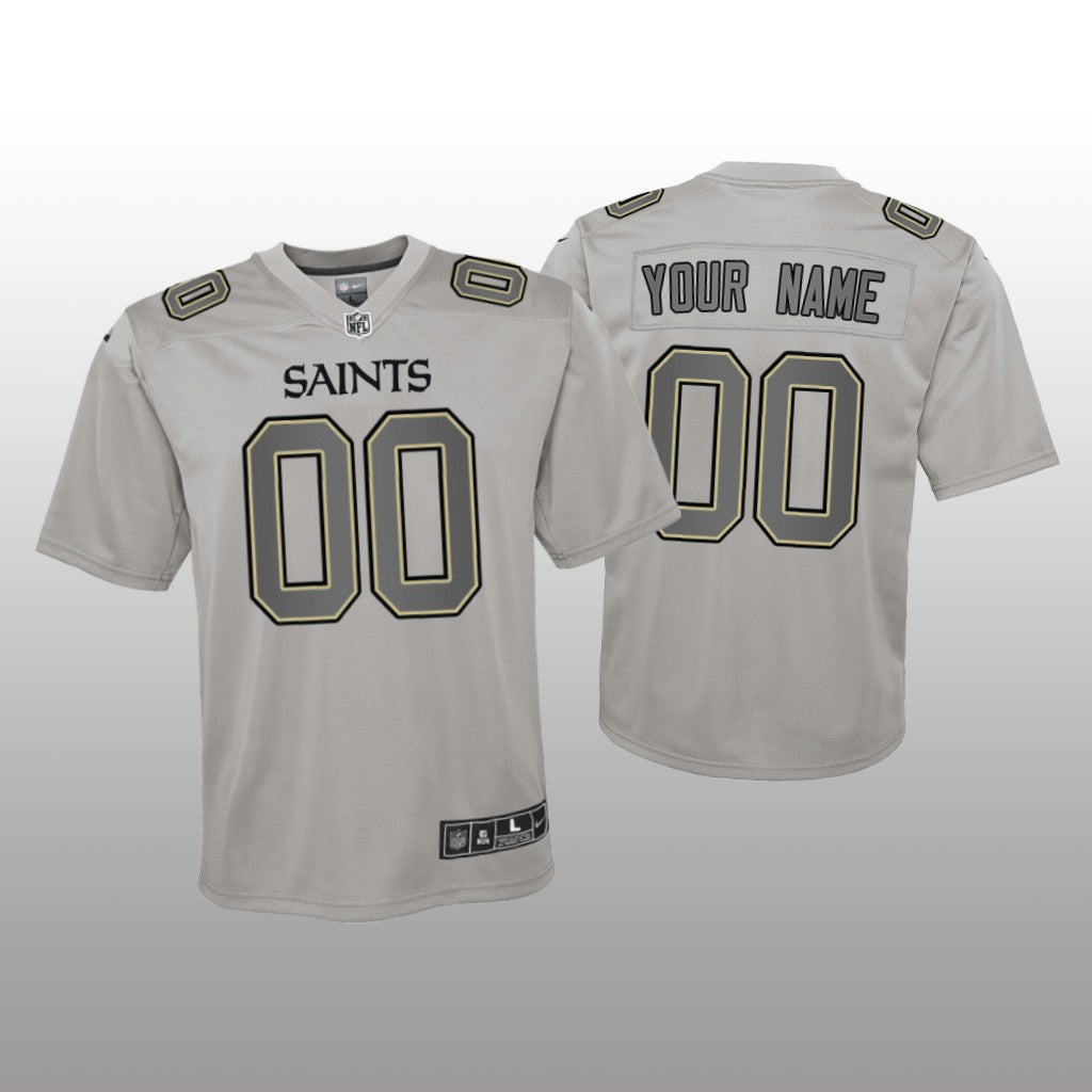New Orleans Saints Custom Gray Jersey Atmosphere Fashion Game Youth