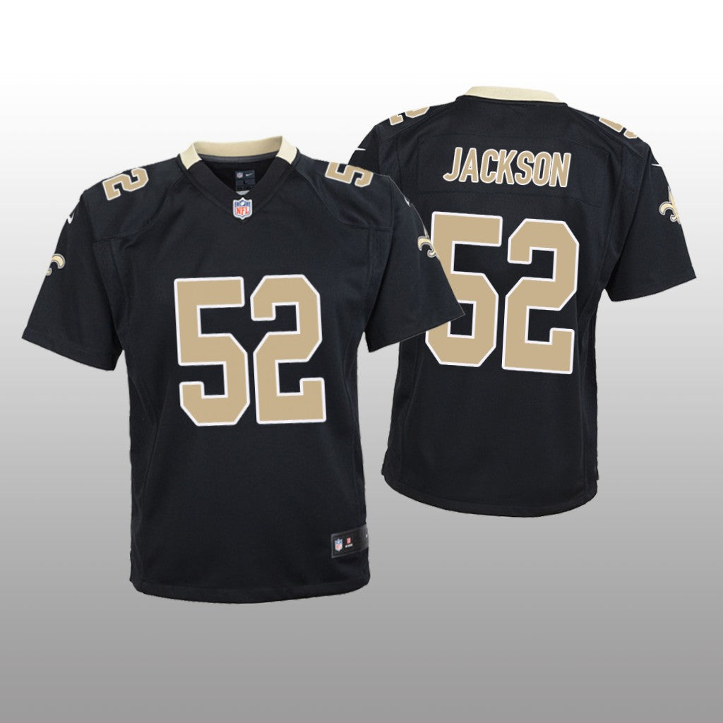 New Orleans Saints D&'Marco Jackson Black Jersey Game Youth