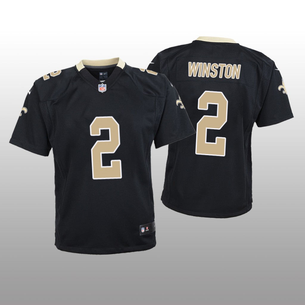 New Orleans Saints Jameis Winston Black Jersey Game Youth