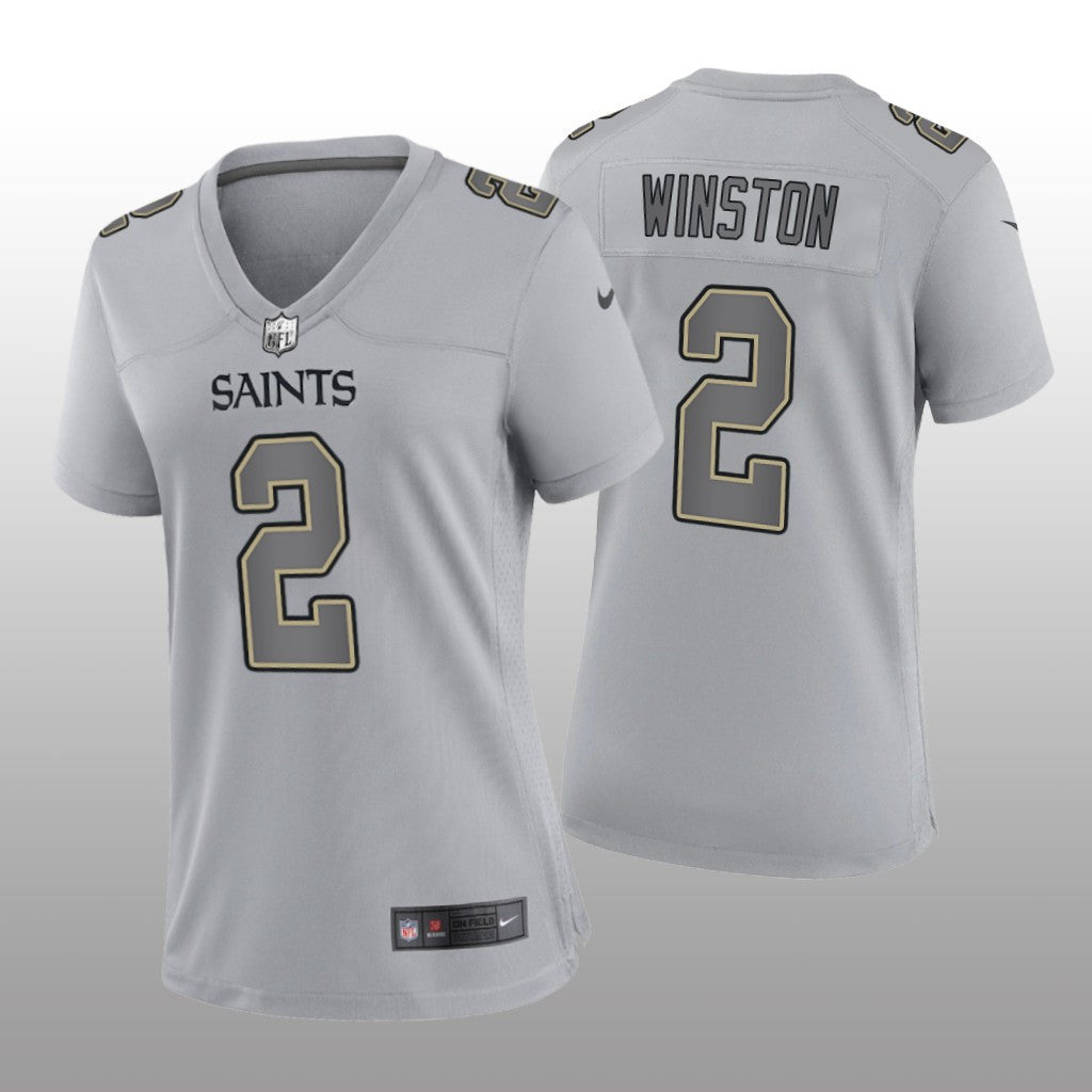 New Orleans Saints Jameis Winston Gray Jersey Atmosphere Fashion Game Women's