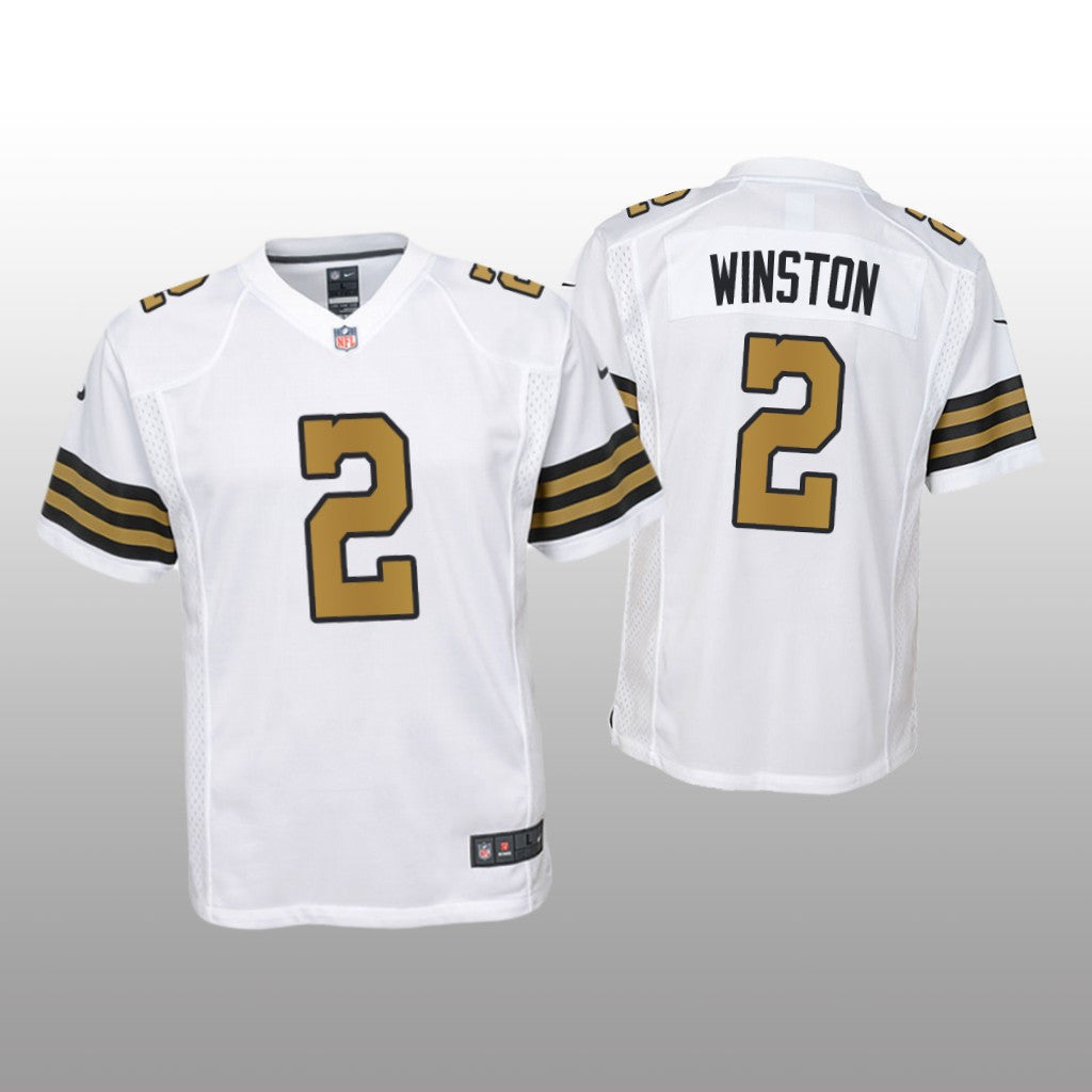 New Orleans Saints Jameis Winston White Jersey Game Youth