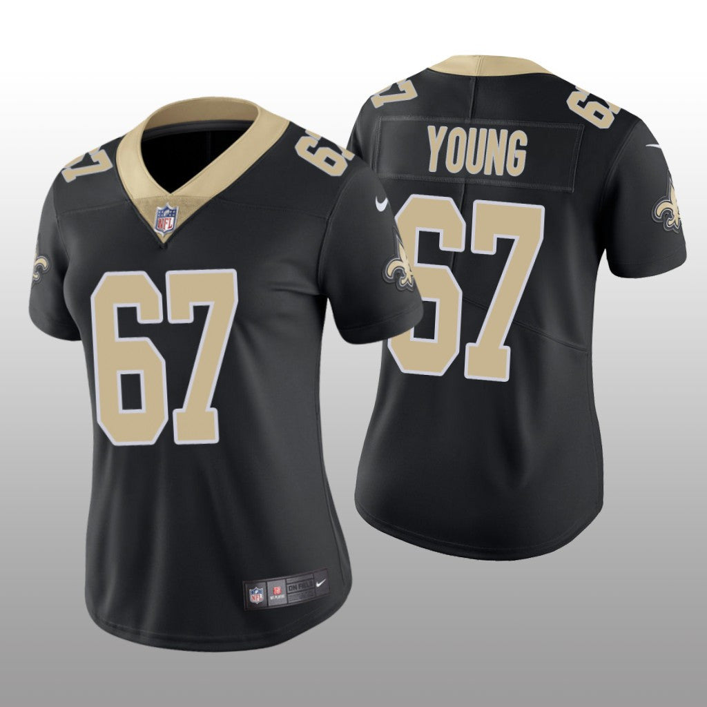 New Orleans Saints Landon Young Black Jersey Vapor Limited Women's